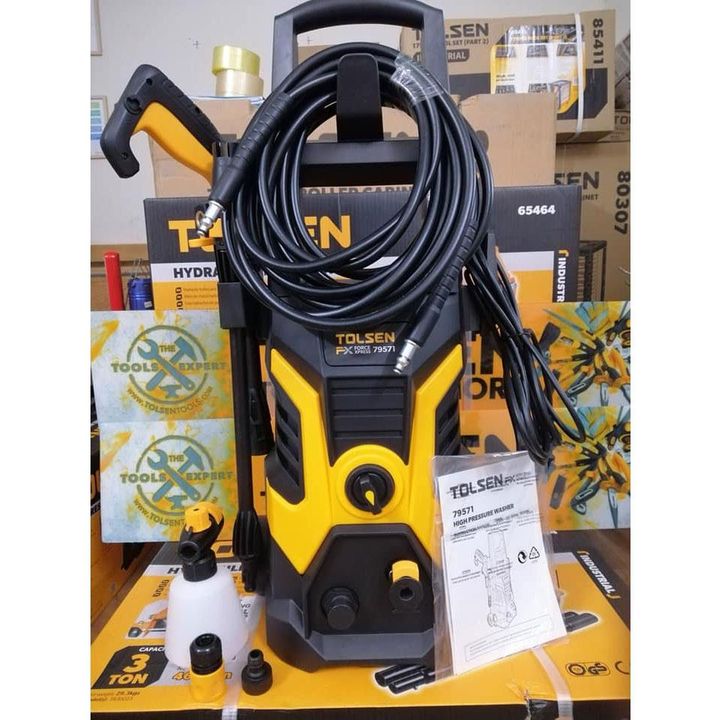 111-1.jpg TOLSEN HIGH PRESSURE WASHER 1800WATTS AND 1885PSI Yellow - Image 1